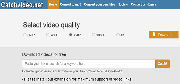 Catchvideo conversores de video youtube — passo 2